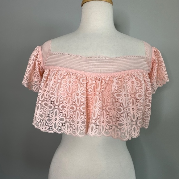 NWT Victoria"s Secret Off The Shoulder Lace Bralette Bra Top Winter Rose Large - Picture 2 of 9